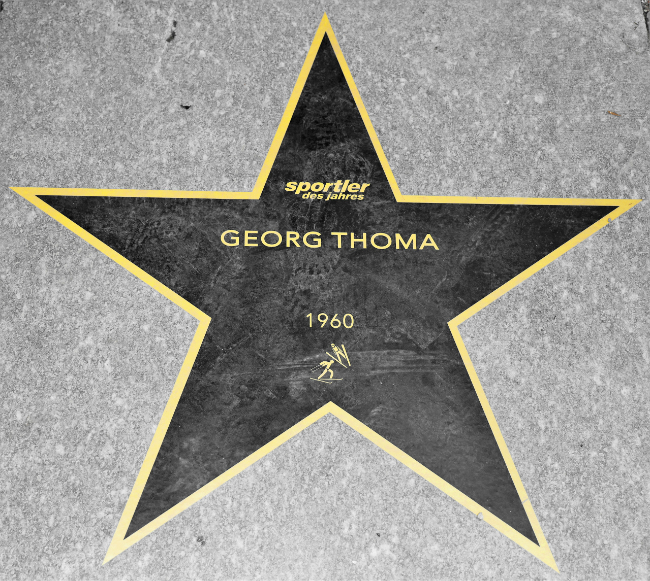 Georg Thoma als 1. Sportler des Jahres von 1960, verewigt auf dem "Walk of Sports" in den Kurhaus-Kolonnaden von Baden-Baden